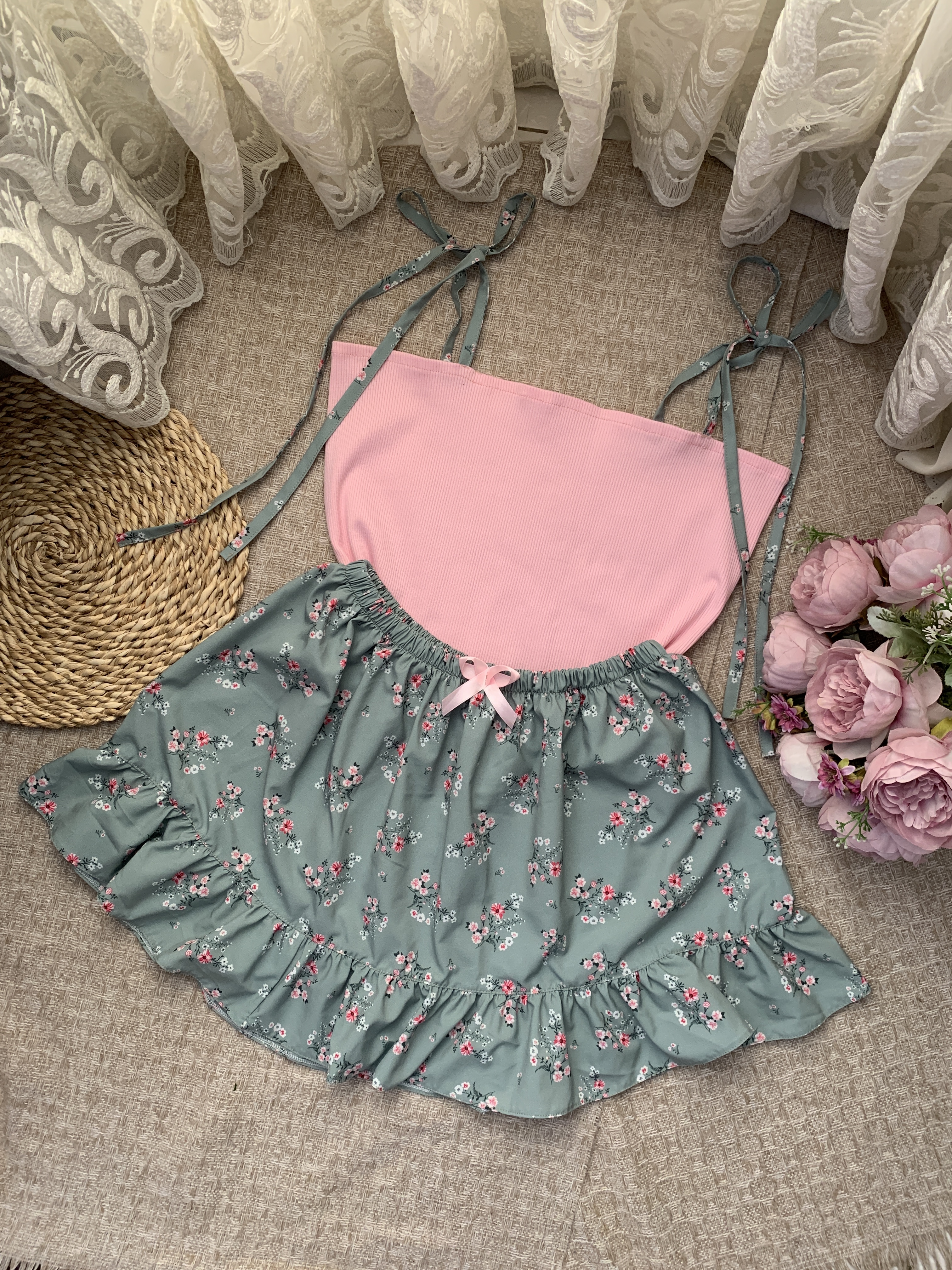 ست کراپ دامن گلریز